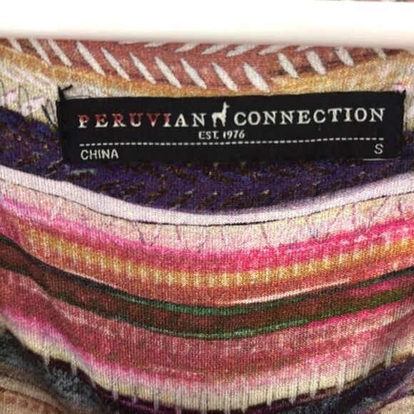 HOLD Peruvian Connection Monserrato Colorful Maxi Stretch Jarsey Dress. Size S - Picture 6 of 10